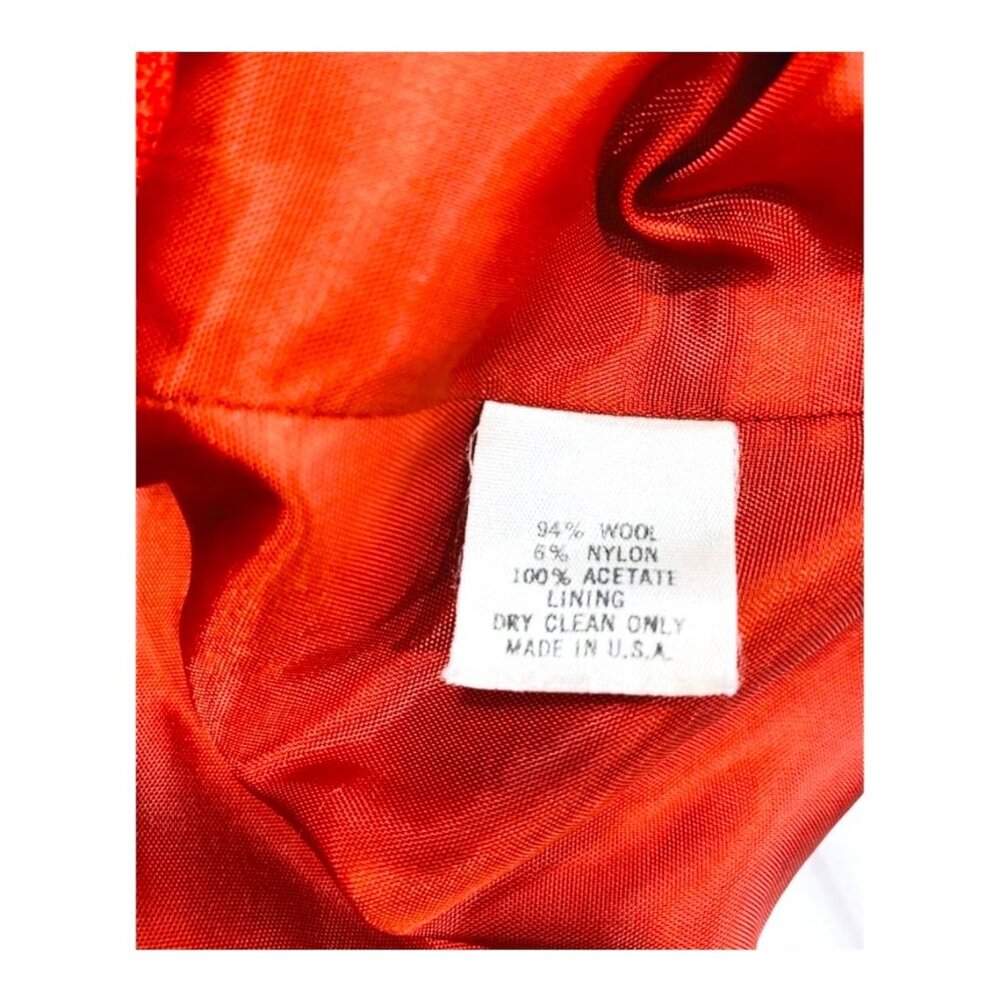 Georgiou Studio Vintage Red Wool/Nylon Womens Jacket With Gold Tassel Zipper - Picture 7 of 13